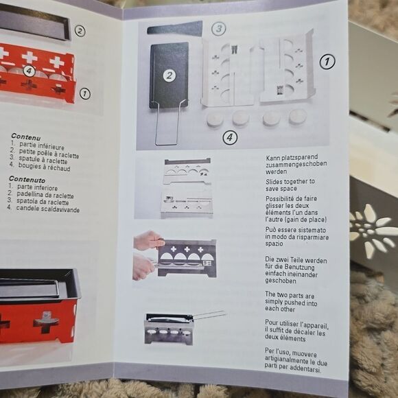 New Crofton Mini Raclette Set Portable Foldable Non-stick Roasting Melting Tray - Picture 6 of 8